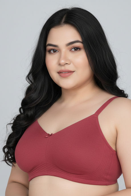 Zivame True Curv Double Layered Non Wired Full Coverage Super Support Bra - Garnet Rose — image 5